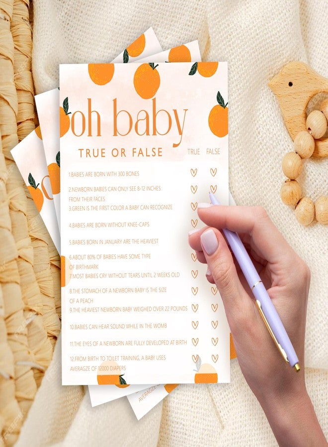 ISOVF Orange Theme Baby Shower Games -Double-Sided Baby Prediction and Advice Game & Oh Baby True Or False Games, A Little Cutie is on The Way Gender Neutral Party and Supplies-(K01) - Image 2